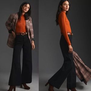 Antropologie Maeve The Jada High Rise Wide Leg Jeans Black Size 25